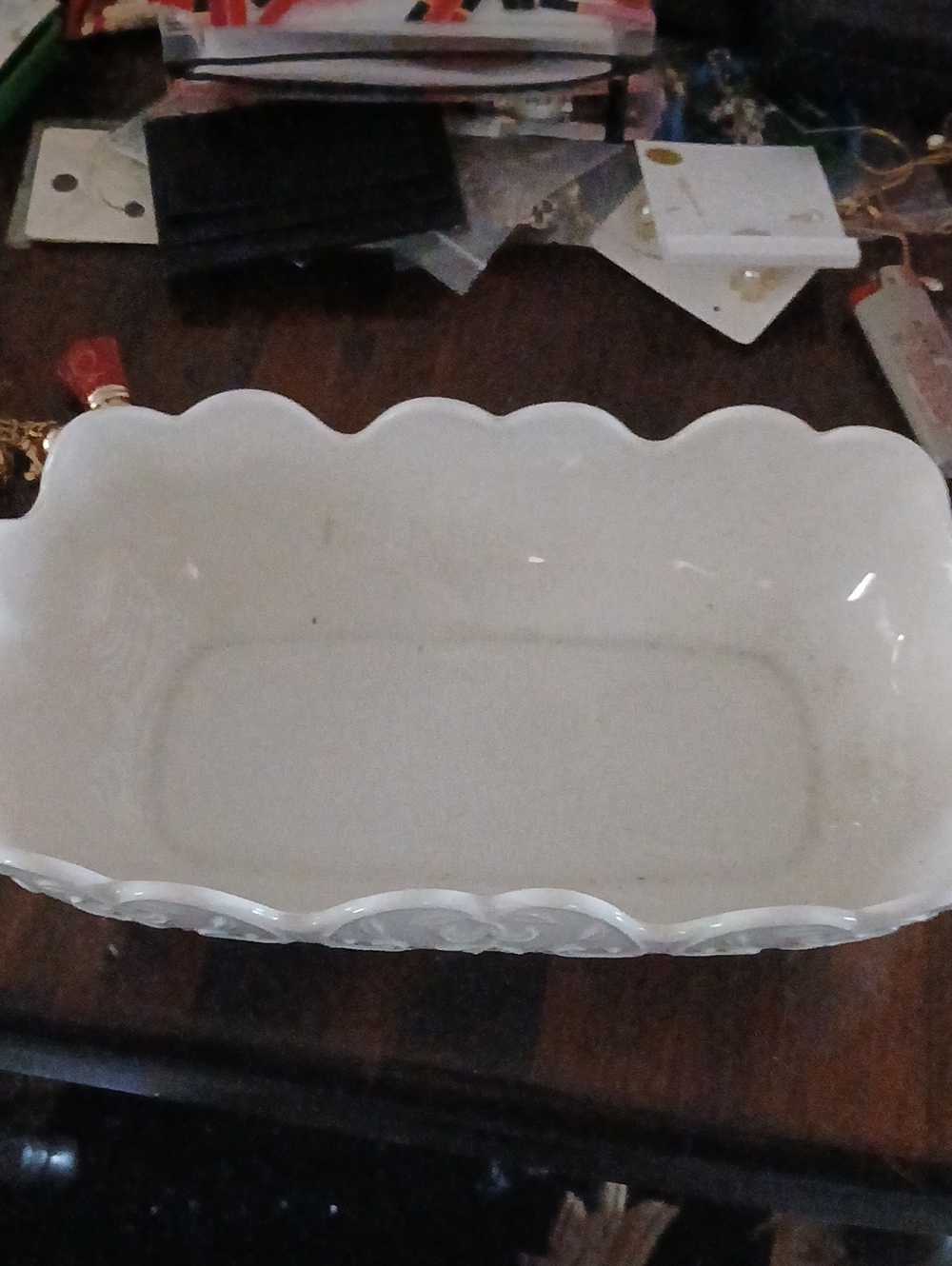 Lenox White Scalloped Ceramic Tray